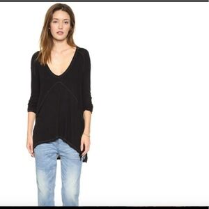 Free People Oversized Tattered Waffle Top